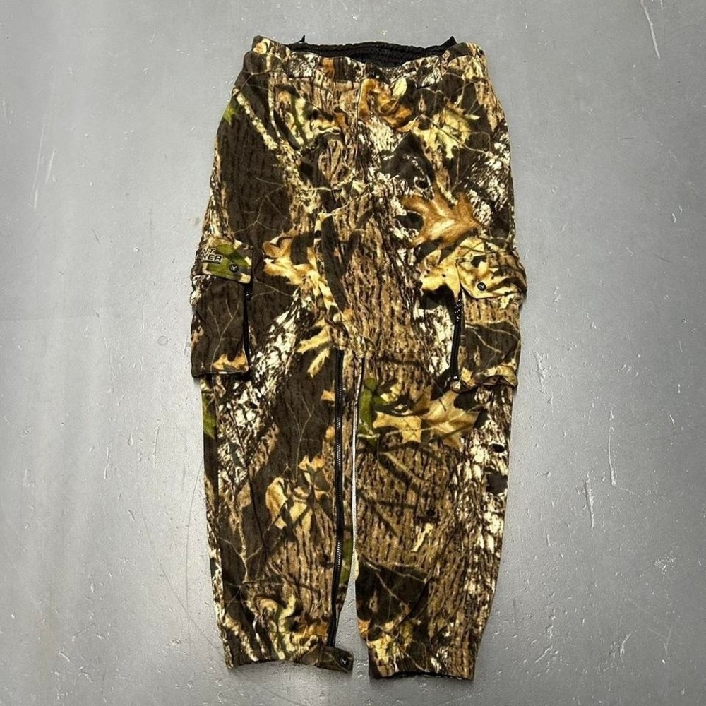 Vintage real tree camo Scent blocker fleece heavyweight baggy cargo sweatpants